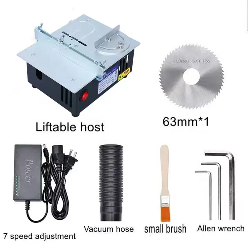 New Desktop Mini Table Saw 2-inch Aluminum Alloy Small Household DIY Cutting Machine 63mm Blade Mini Bench Saw for Woodworking