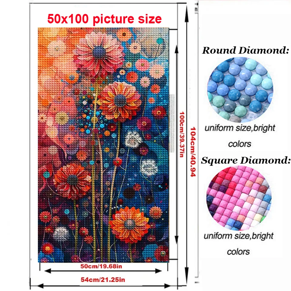 Dandelion Sunflowers 5D DIY Diamond Painting New 2024 Jewelry Cross Stitch Floral Still Life Mosaic Diamond Embroidery Art Decor