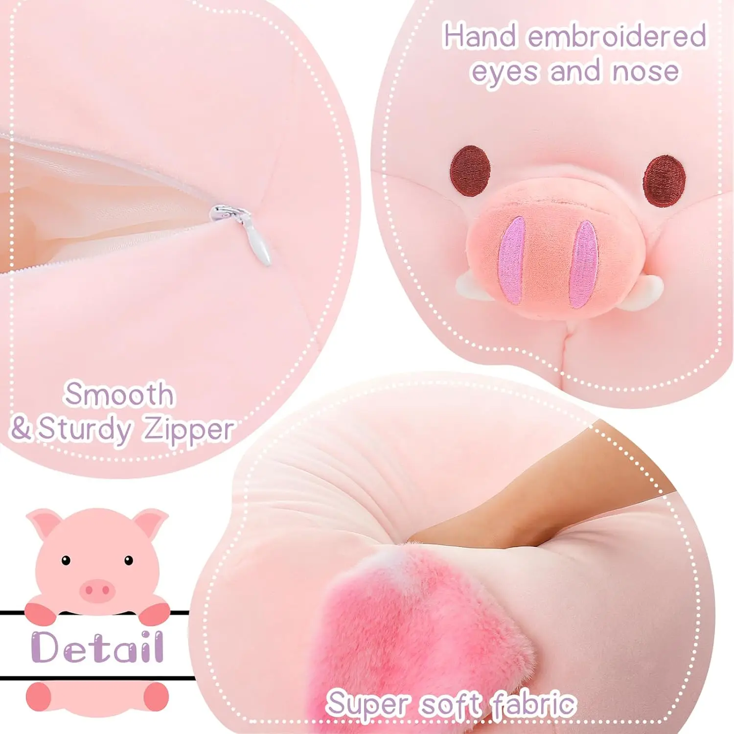 5 Pcs Pig Stuffed Animal with Babies, 19.6 inch Soft Cuddly Pig Plush Toy Set for Kids