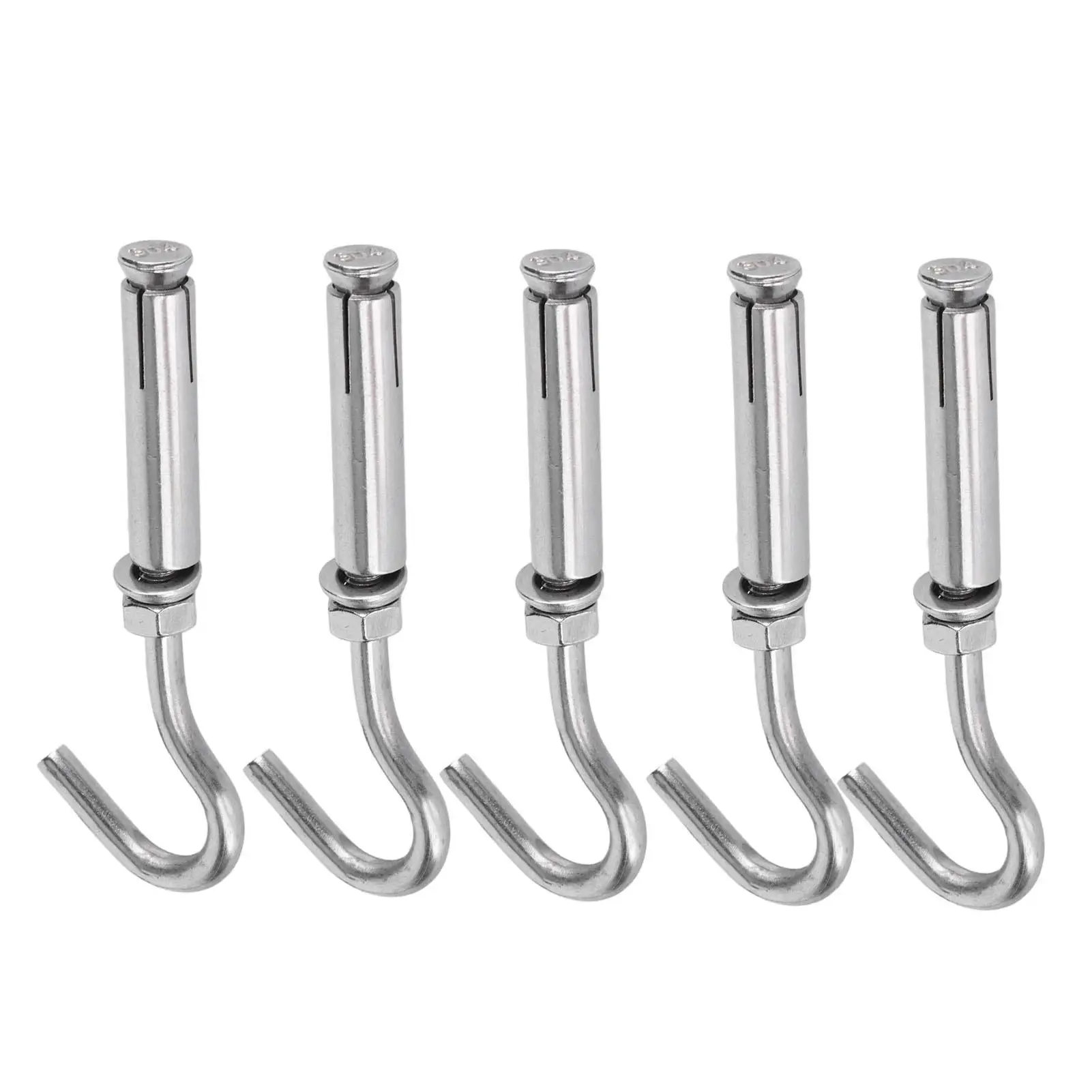 5pcs 304 Stainless  Expansion Screws Hooks M6 M8 M10 M12 for hanging Ceiling Fans & Baskets