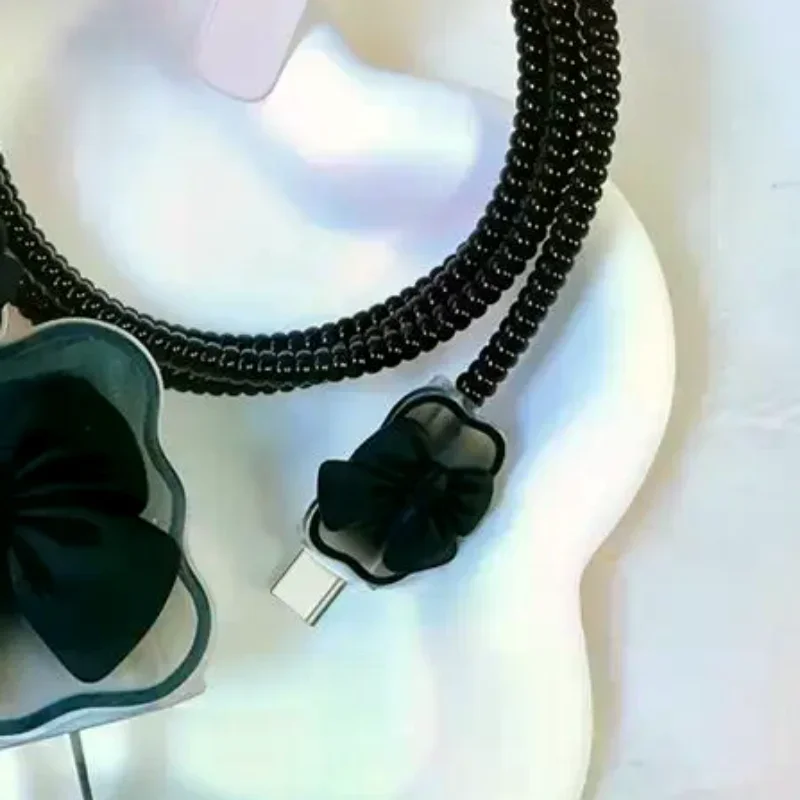 Cute 3D Heart Charger Protector Set Wavy Edge Cable Protector For Charger Cords Anti Break Long Lasting For Daily Use
