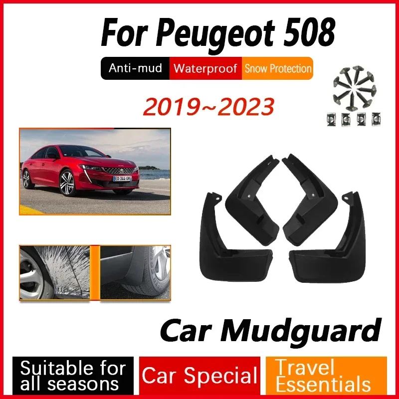 

Car Mudguards Fit For Peugeot 508 508L R83 2019~2023 Pre-facelift Antifreeze Mud Flap Splash Mud Guard Mudflaps Auto Accessories