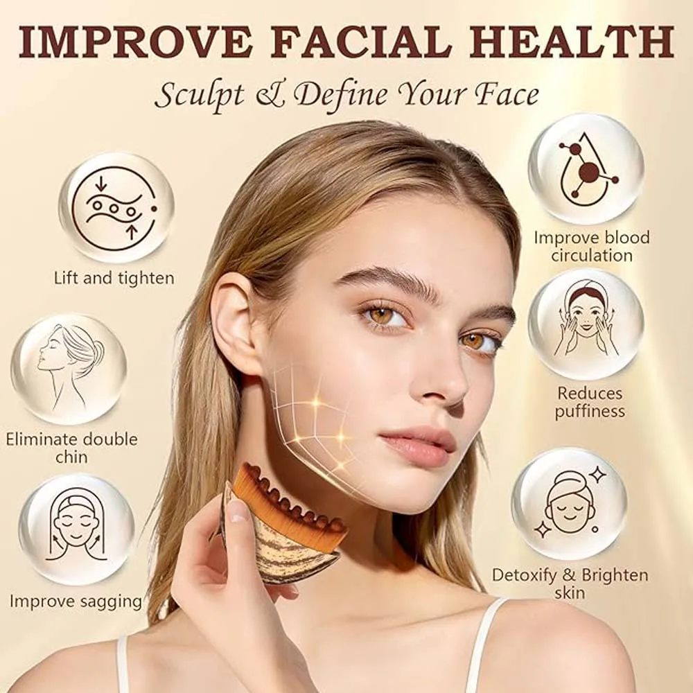 

Lymphatic Drainage Face Cleaning Brush Dead Skin Removal Lymphatic Contour Facial Brush Spa Gua Shua for Face Sculpting Tool