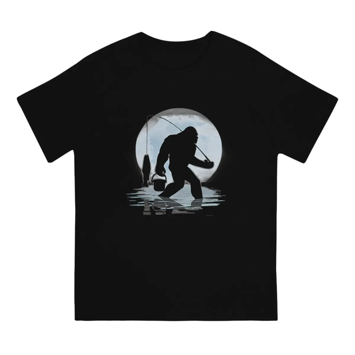 Bigfoot Fishing Tshirt Men Tops Vintage Summer Clothing T Shirt