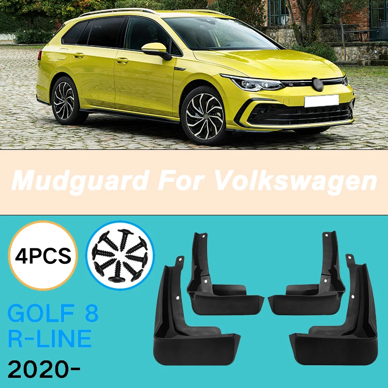 

For Volkswagen Golf 8 R-Line 2020-2023 Automotive Tire Mudguard Waterproof Prevent Mud Splashing Car Mud Flaps 4pcs Accessories
