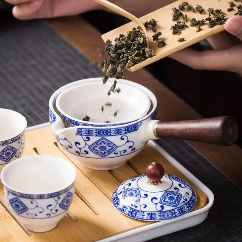 Ceramic Teapot Chinese Gongfu Tea Pot 360 Rotation Tea Maker Infuser Portable Single Pot 160ml Chinese Gongfu Tea Supplies