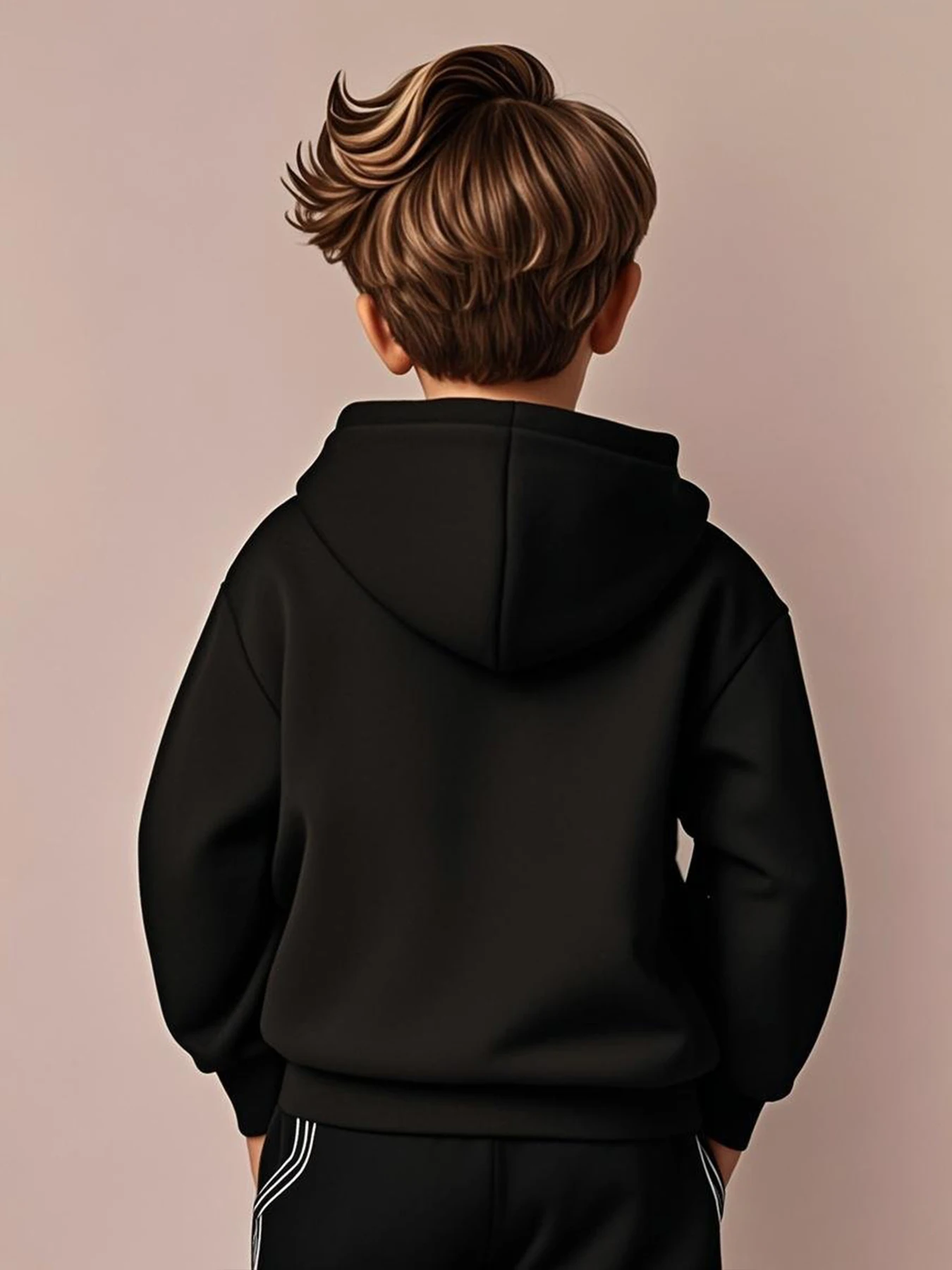 سويت شيرت بقلنسوة سميك ودافئ للأولاد من عمر 5 إلى 13 سنة. إنها الخيار المثالي للارتداء اليومي والأنشطة الخارجية.