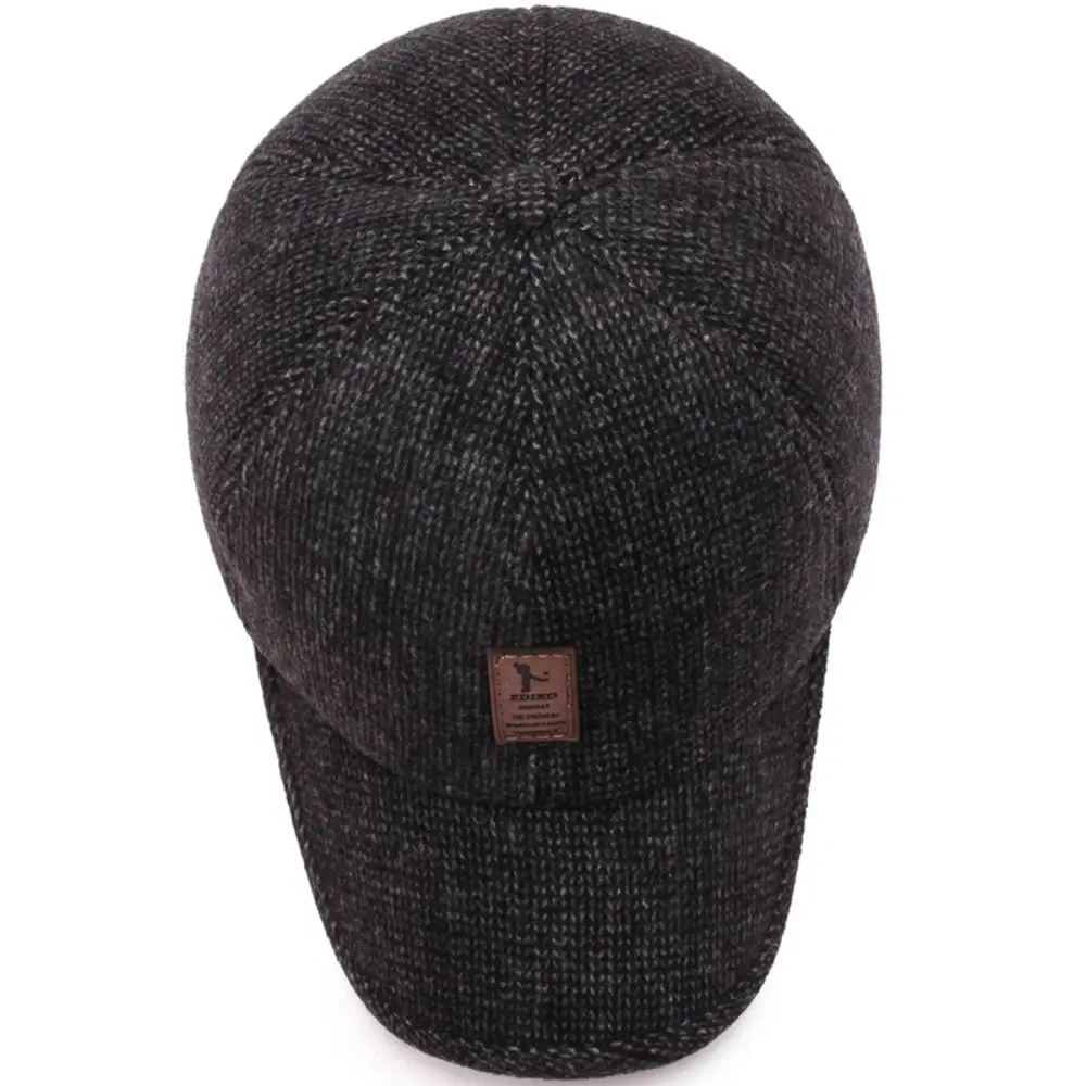 Men Autumn Winter Hat Outdoor Thick Warm Adjustable Earmuffs Baseball Cap