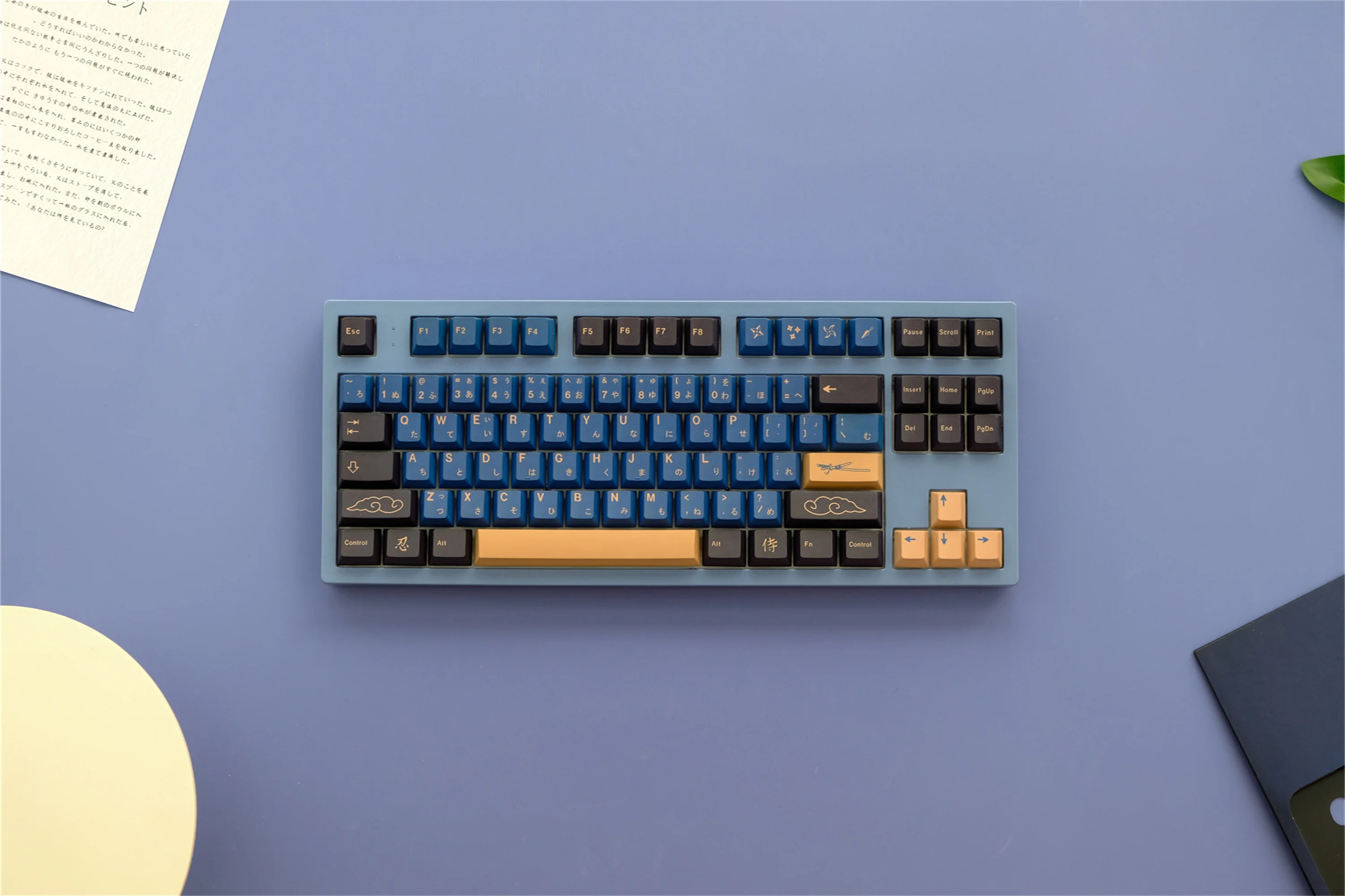 GMK Blue Samurai Keycaps 130 Keys PBT Material Keycaps Cherry Profile DYE-SUB For MX Switch Wooting Mechanical Keyboard Keycaps view 2