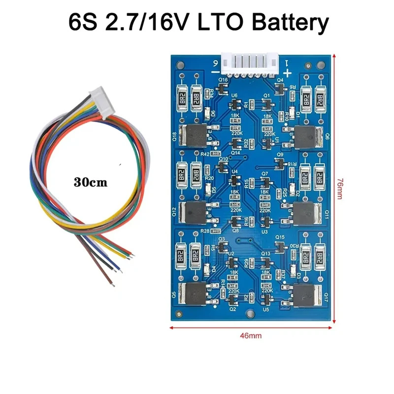 Placa de protección de condensador Farad, placa de equilibrio, circuito de equilibrio con luz indicadora, batería de titanato de litio pro, 2,7/16V