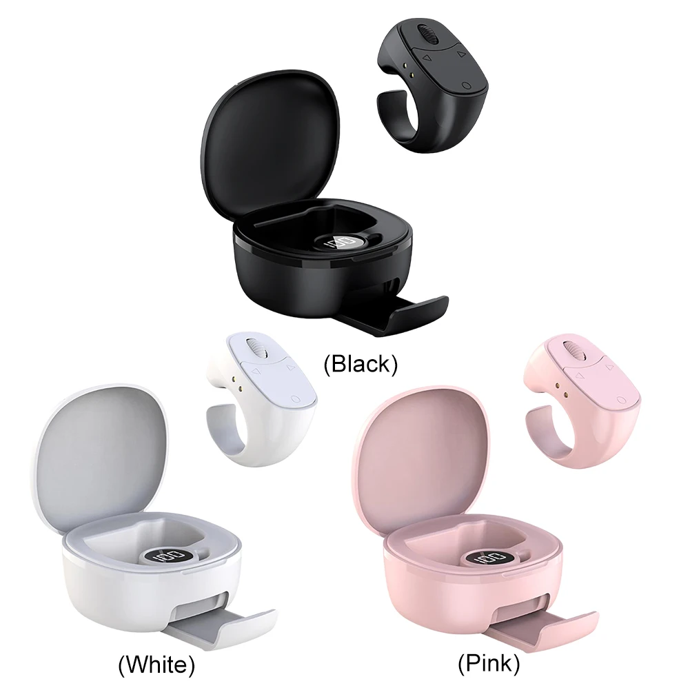 Fingertip Remote Control Bluetooth-Compatible 5.3 Scrolling Ring Digital Display Remote Control Shutter/Clicker for Smartphones
