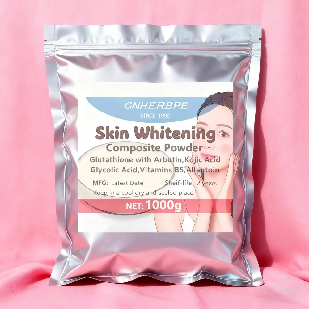 

AliExpress factory direct sales customized aluminum foil bag packaging cosmetic raw materials 6-in-1 skin whitening compound glo