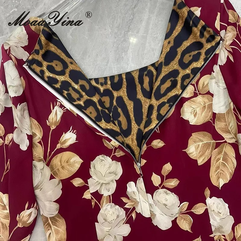 MoaaYina 2025Herfstoutfit Moerbei zijden jurk Royale kraag rok met lange mouwen en omwikkelde billen Temperament Luxe