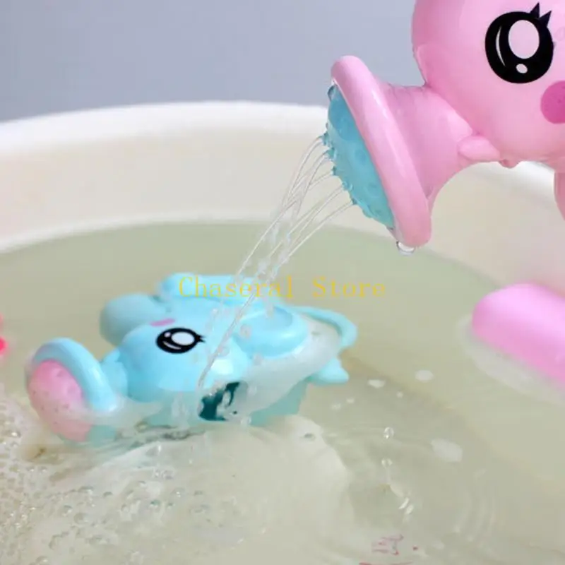 E7CE Water for Play Toy Mini Elephant Bath Toy Baby Bathing Toy Cartoon Watering Pot Shower Toy Interactive Infant Sand Pool