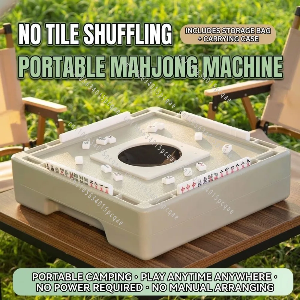 Mahjong Tiles Mini Automatic Small Mahjong Machine Outdoor Portable Small Automatic Silent Mahjong Machine Portable Camping