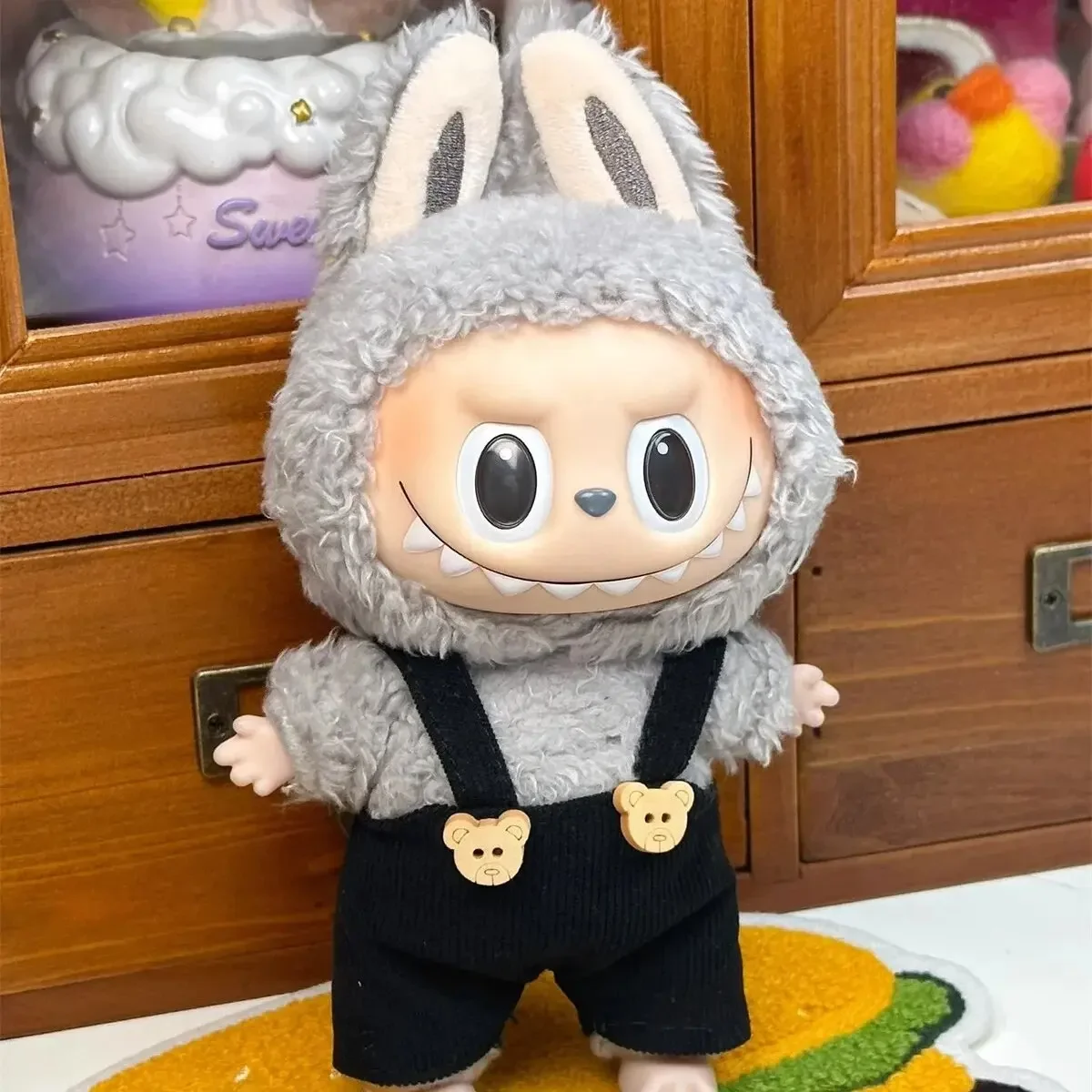 For 17cm Labubu Outfit Accessories For Korea Kpop Exo IDol Doll Bear Overalls Labubu Clothes Ropa Labubu Kid Gift