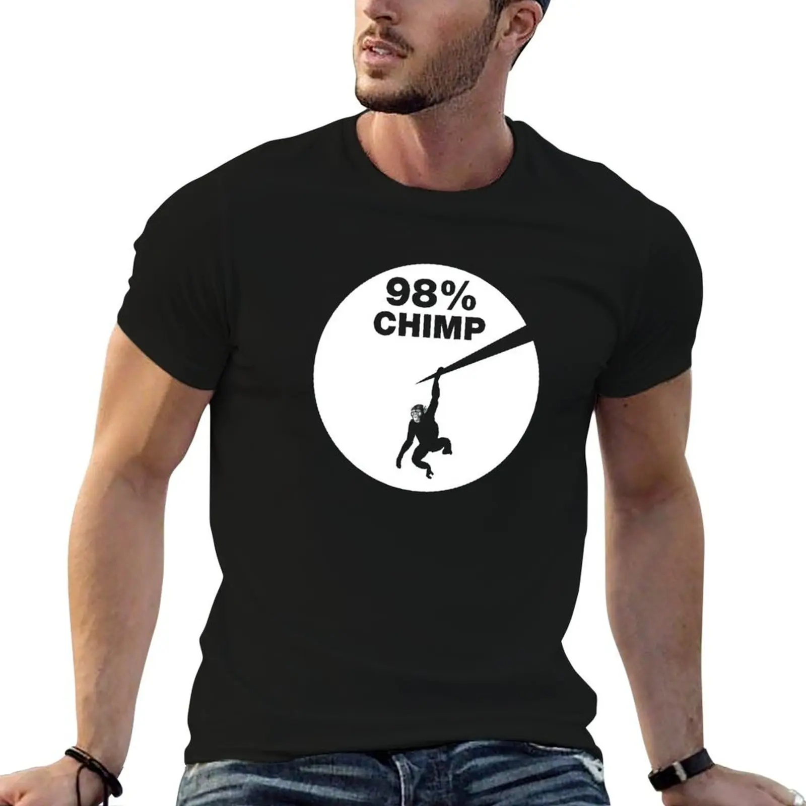 

Chimps and humans share about 98 percent of their DNA T-Shirt printed t shirts for man man t shirt graphic T-Shirt