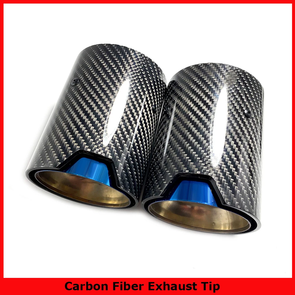 1 Piece Burnt Blue Carbon Fiber Exhaust Tip Muffler For BMW M Performance exhaust pipe M2 F87 M3 F80 M4 F82 F83 M5 F10 M6 F12