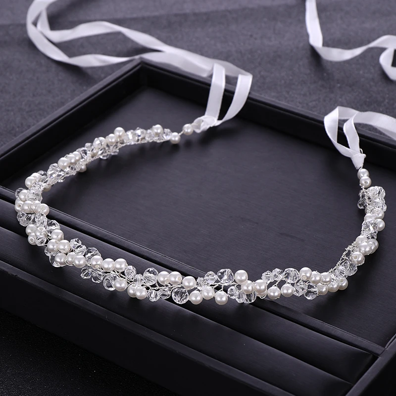 Handmade Bridal Headband Crystal Pearl Headdress Bridal Hair Accessories Wedding Headband Bridal Headdress Princess Hair Strap image 4