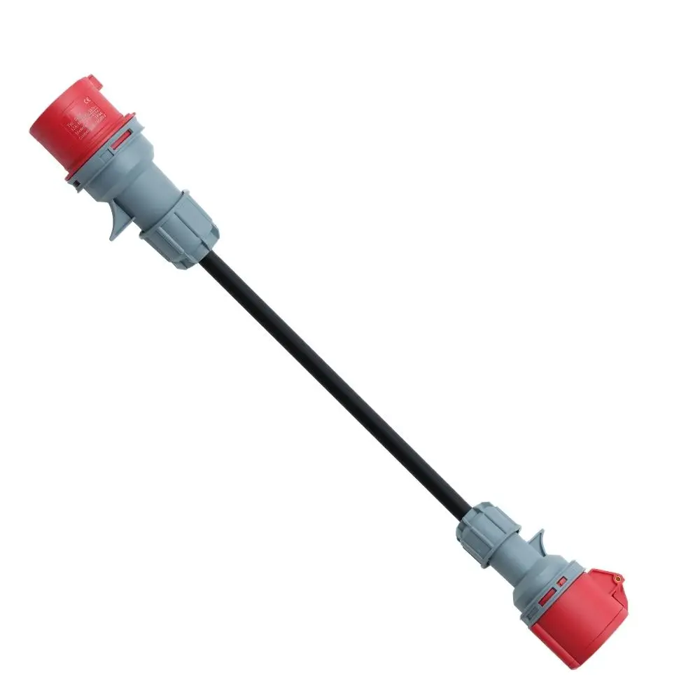 Red 32A Male To 16A Female Cee Adapter Gen EV Charger Extension Cord Connector For Electric Vehicle Accessories