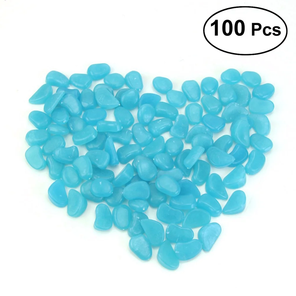 

100Pcs Night Light Pebbles for Aquarium Fish Tank Garden Yard Decoration Shiny Beautiful Cobblestone Cobblestone