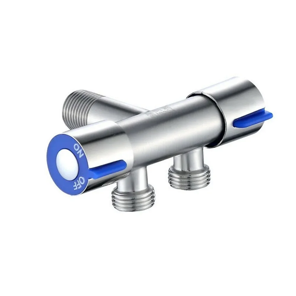 

Bathroom Faucet Dual Control Double Handle Stainless Steel Cold Water Faucet Bathroom Washing Machine Faucet Triangle Valve