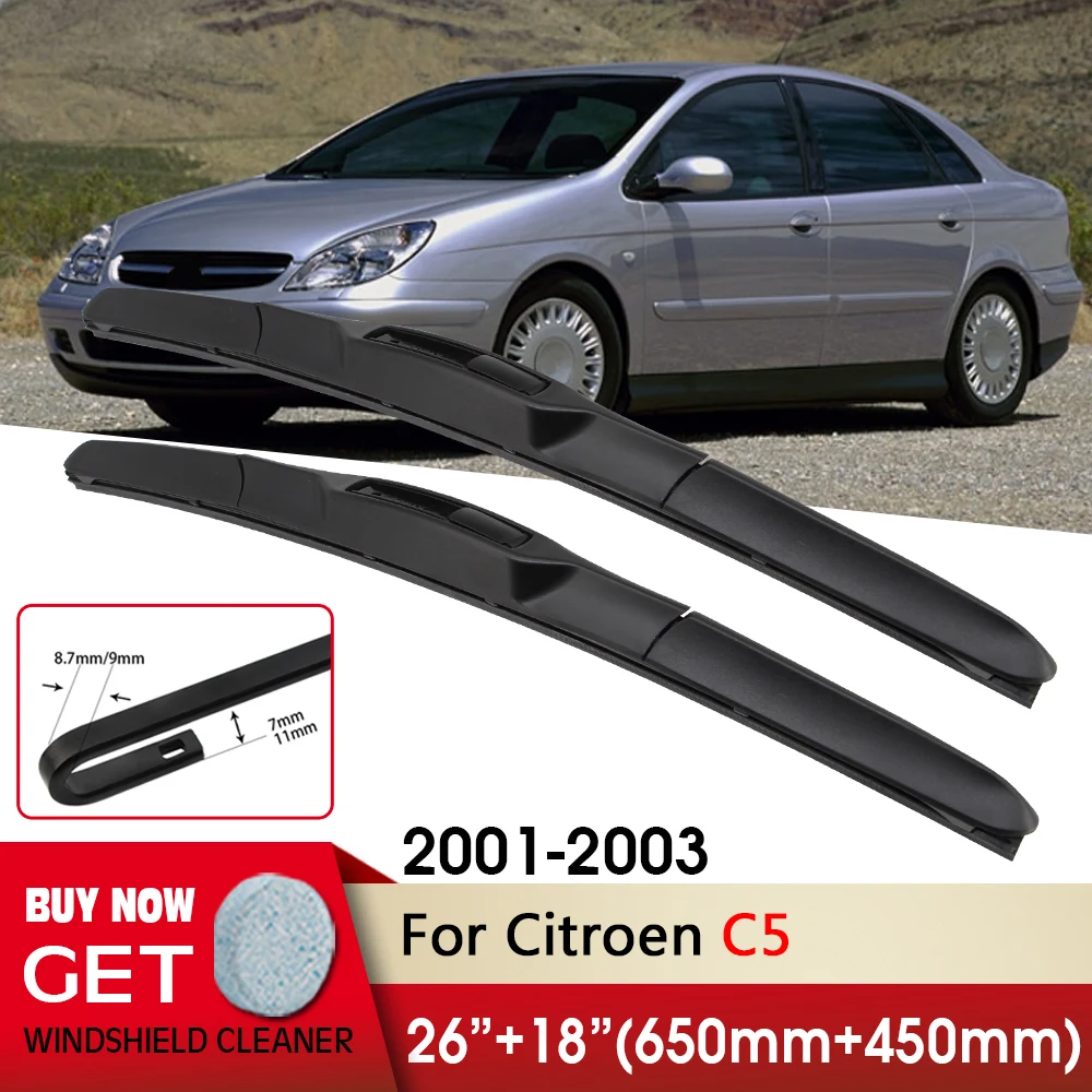 

Car Wiper RHD & LHD Front Wiper Blades 26"+18" For Citroen C5 2001-2003 Fit U Hook Arm Front Windscreen Wipers Auto Accessories