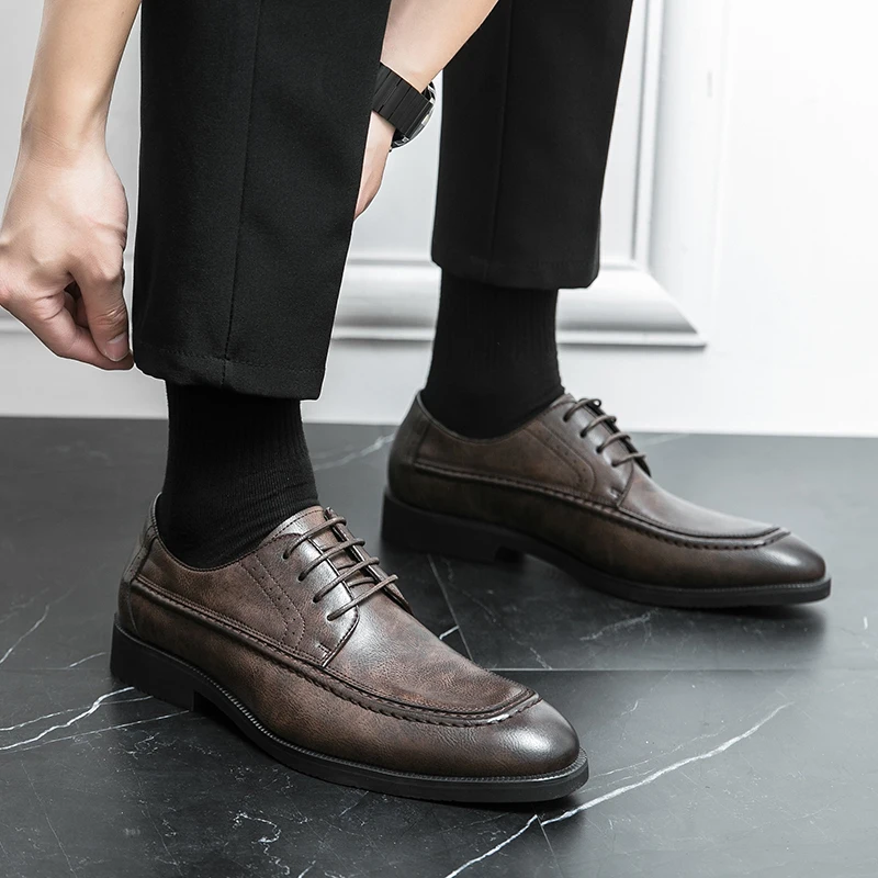 

Business leather shoes, work shoes, fashionable style, British style