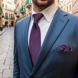 C11 conjunto de corbata de seda sólida púrpura para hombre, corbatas clásicas de boda, accesorio de vestido masculino, pañuelo de tamaño Extra largo