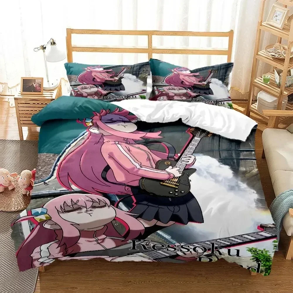 

Anime Bocchi the Rock Bedding set Printed Duvet Cover Pillowcase Single Double Queen Super King Size Sets