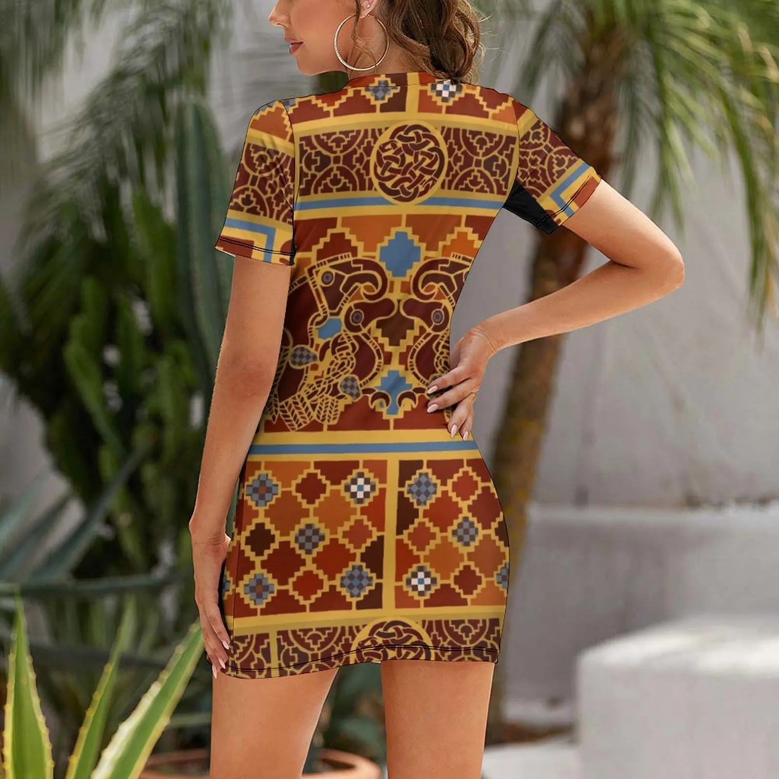 Imagining Sutton Hoo: The Eagles Short Sleeved Dress summer clothes for women luxury dresses Dress