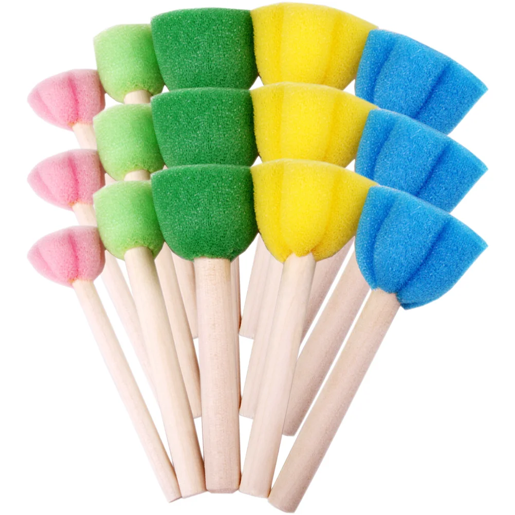 

15 Pcs Drawing Tool Sponge Stick Painting Materials Child Sponges Kids Graffiti Brush