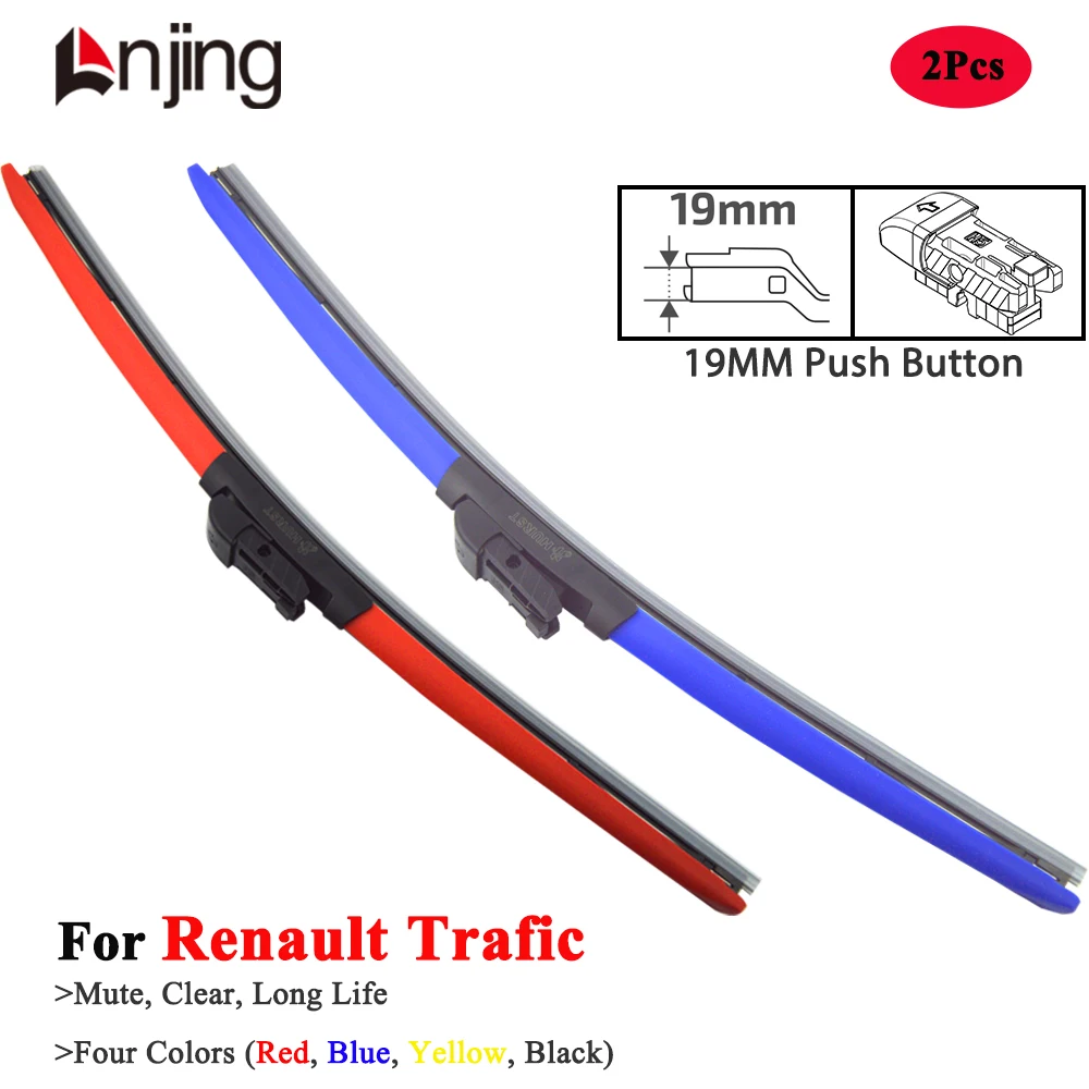 

LNJING Colorful Wiper Blades For Renault Trafic 2 3 X82 X83 Tuning 1980 2001 2007 2010 2014 2018 2020 2023 2024 Car Accessories