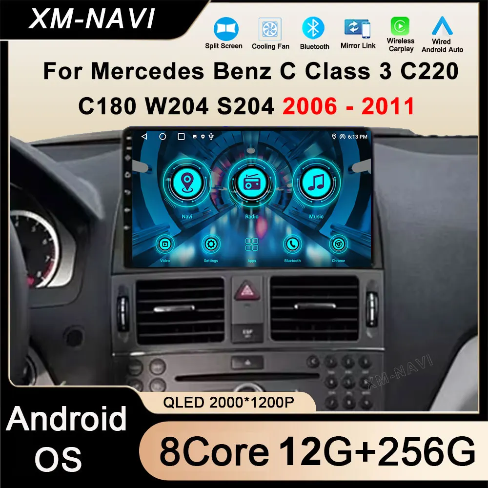 

Android 16 GPS Navigation for Mercedes Benz C Class 3 C220 C180 W204 S204 2006 - 2011 Auto Car Radio Multimedia Player 4G WIFI