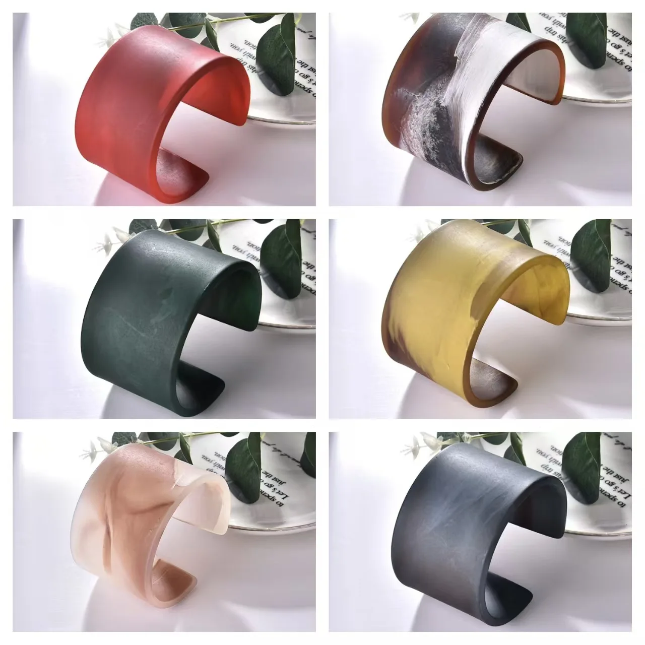 DIY accessories Core blue new European and American cross-border popular simple bracelet, exaggerated wide-edge pattern bracelet