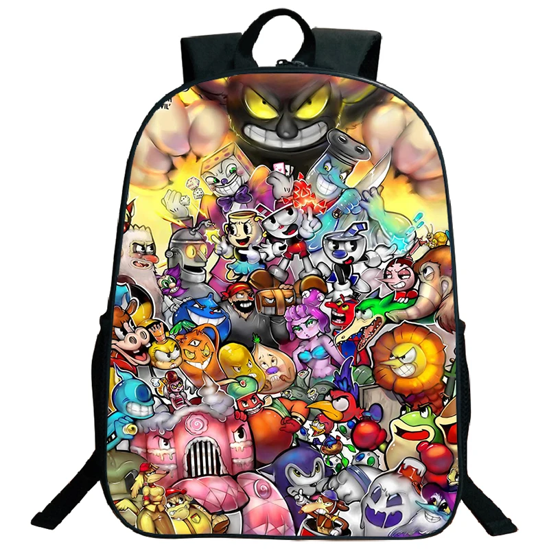 Plecak Cuphead z nadrukiem 3D Śmieszne torby szkolne z kreskówek dla nastolatków Plecak na laptopa Plecak podróżny o dużej pojemności Chłopcy Bookbag Prezent