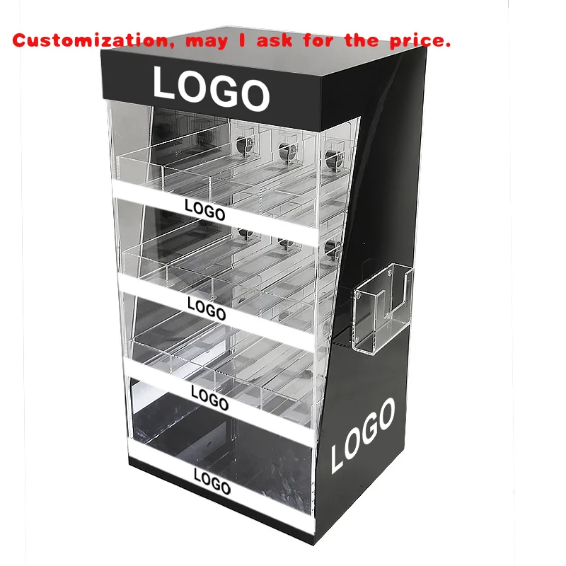 custom.Tinya Auto Feed Products Spring Loaded Counter Shelf Pusher Acrylic Display Stands Smoke Shop