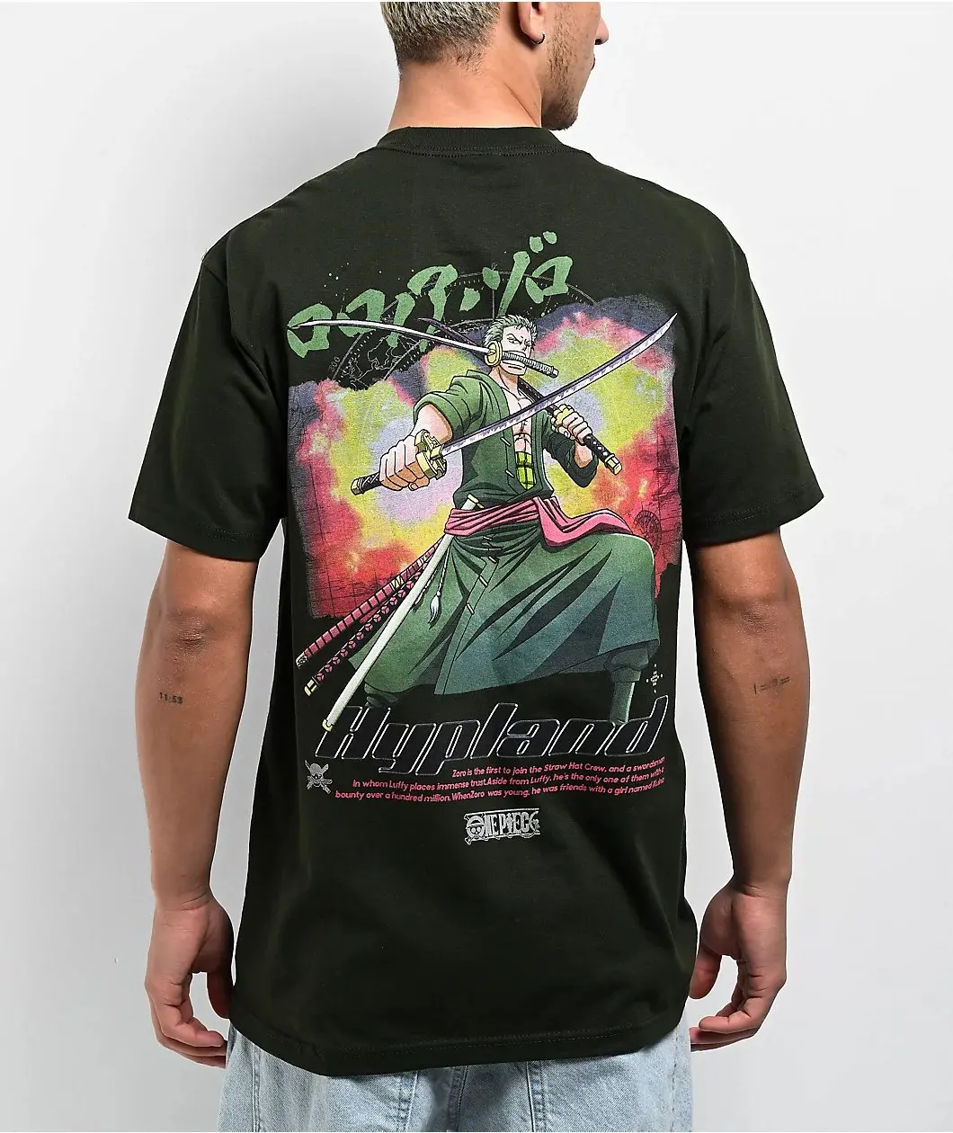 2025 Summer One Piece Animation Brand 100%Cotton Roronoa Zoro Printed T-shirt for Unisex Casual Short Sleeve Loose Fashion Y2k