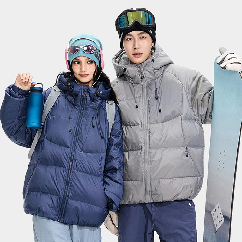 

Men Women Winter Duck Down Jacket Unisex Outdoor Casual Fashion Loose Hooded Down Jacket Couple Warm Coat Outerwear