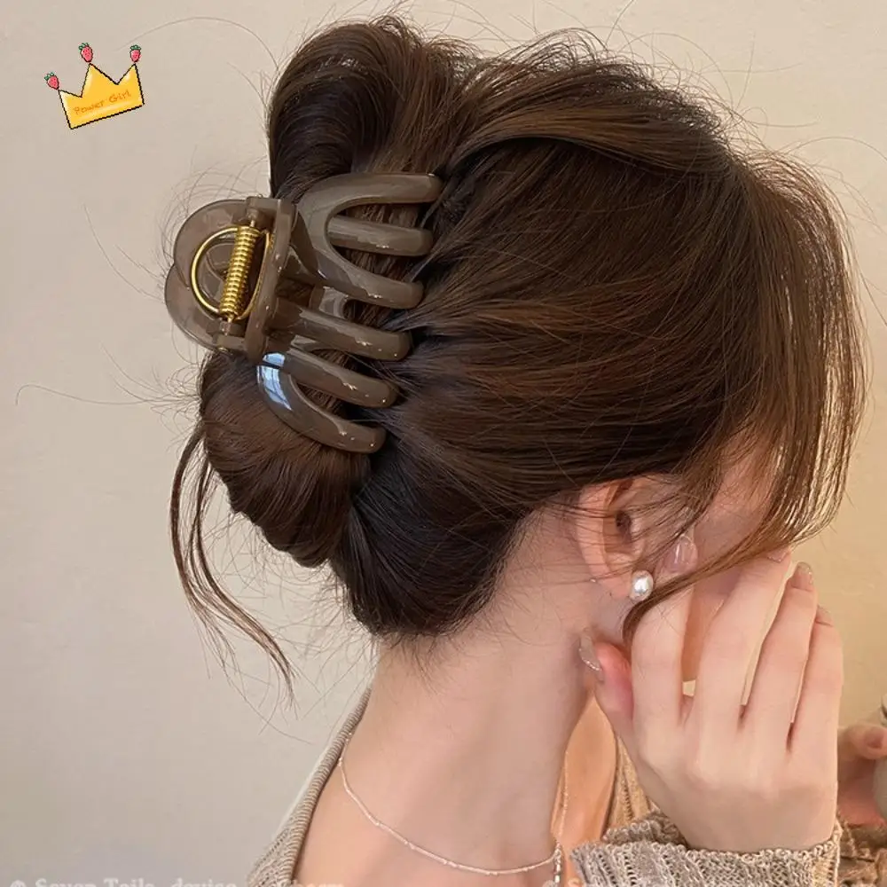 

Simple French Style Pumpkin Hair Claw Funny Large Hair Grab Temperament Cute Shark Clip Female