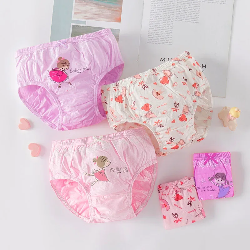 5/20 Pcs Cotton Girls Panties Beautiful Ballerina Print Rainbow Unicorn Cartoon Briefs Soft Children's Underwear Girls Knickers