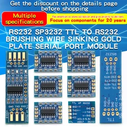 RS232 SP3232 TTL To RS232 Module RS232 To TTL Brush Wire Sinking Gold Plate Serial Port Module