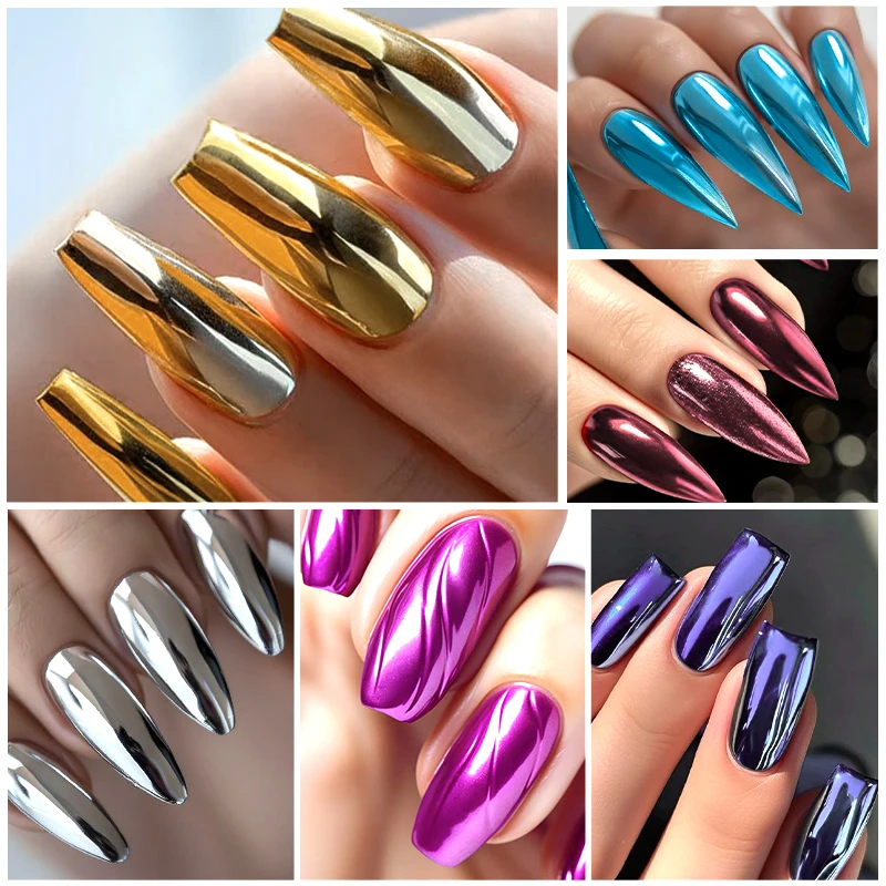 Botella de vidrio de 8ml, esmalte de uñas despegable a base de agua, barniz cromado colorido para decoración de uñas, manicura DIY sin necesidad de lámpara