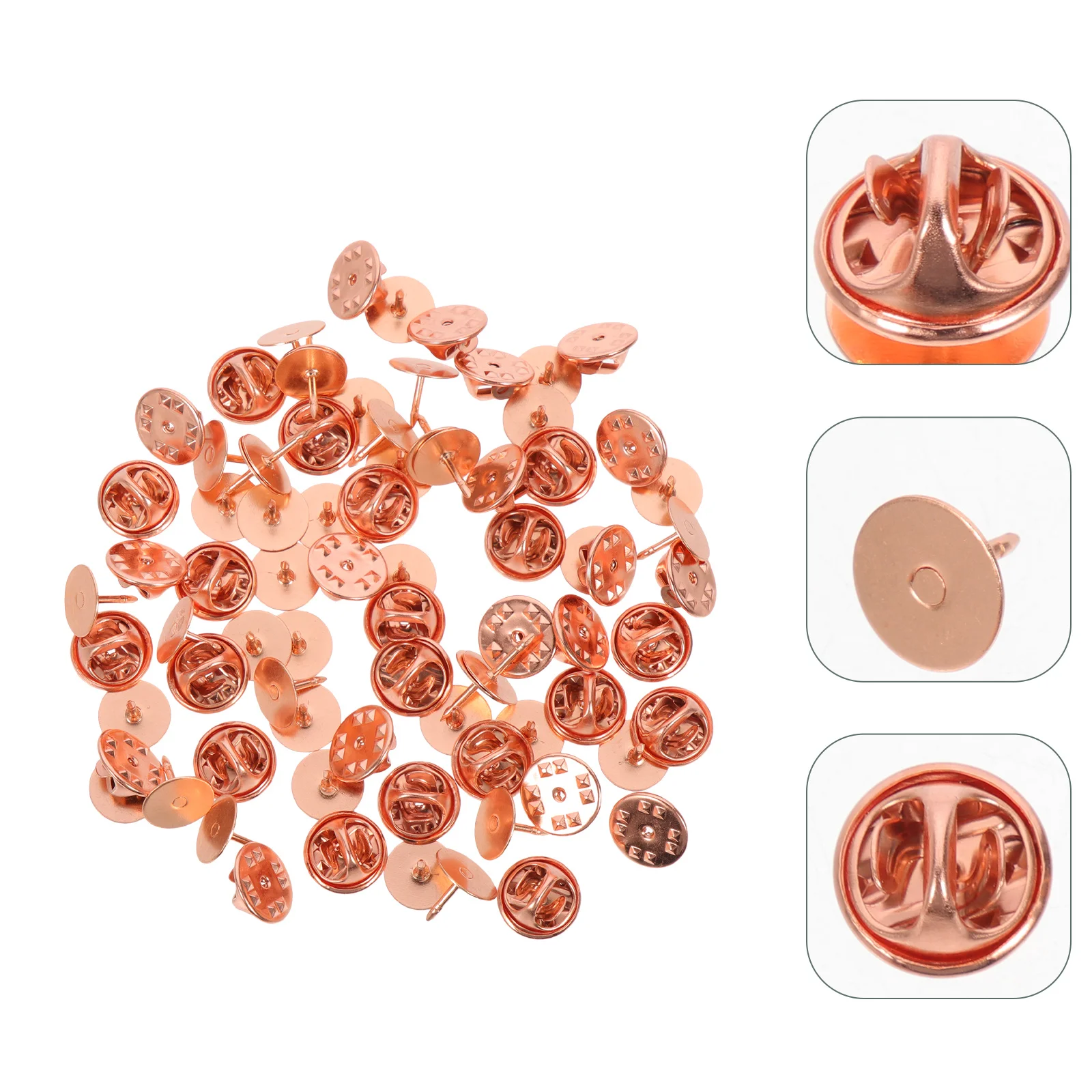 

50Sets Chest Pin Accessories Locking Pin Backs Premium Copper Material Smooth Operation Lapel Brooch Tie Tack Badge Name Tag