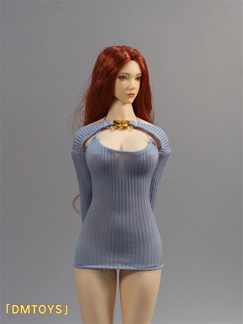 In Stock DMTOYS 1/6 Scale Fashion Trend Sexy Beautiful Temperament Shawl Thread Dress Fit 12inch Action Figure Model Toys