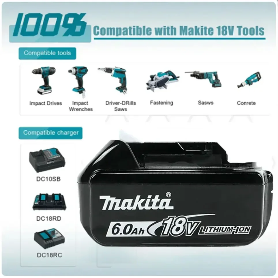 Original Makita 18V lithium battery with type-c port 65W input/output suitable for Makita BL1860 BL1850 in the Makita model