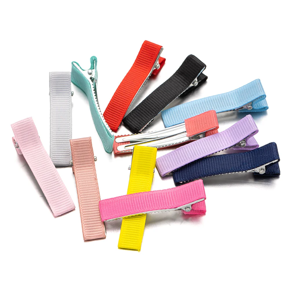 20pcs/Lot Multicolor Flat Alligator Ribbon Hair Clips DIY Handmade Barrettes Jewelry Making Accessories Craft Hairpin Girls Kids