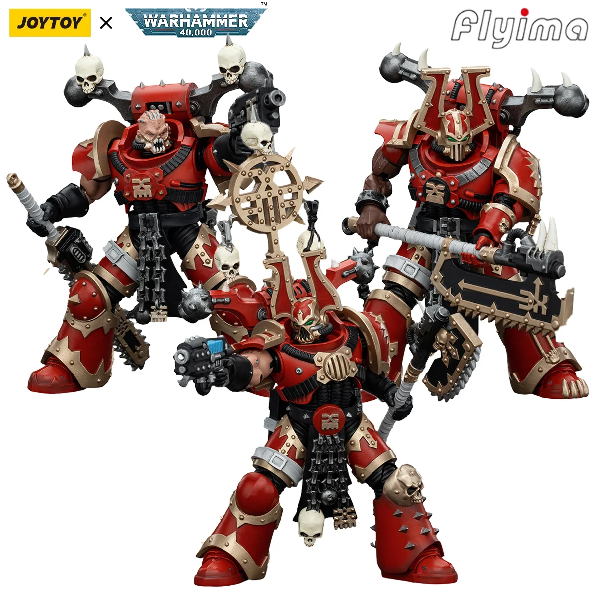 [Pre-Order] JOYTOY Warhammer 40K 1/18 Action Figures World Eaters Khorne Berzerker 3PCS Model Boy Gift Free Shipping