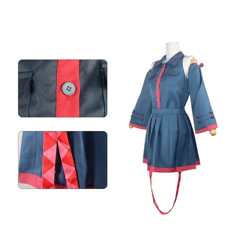 Anime Mikuu kasane Teto Cosplay Costume Women Men Grey Pink Dress Cosplay Halloween Costume Cosplay Made Accessorie props view 4