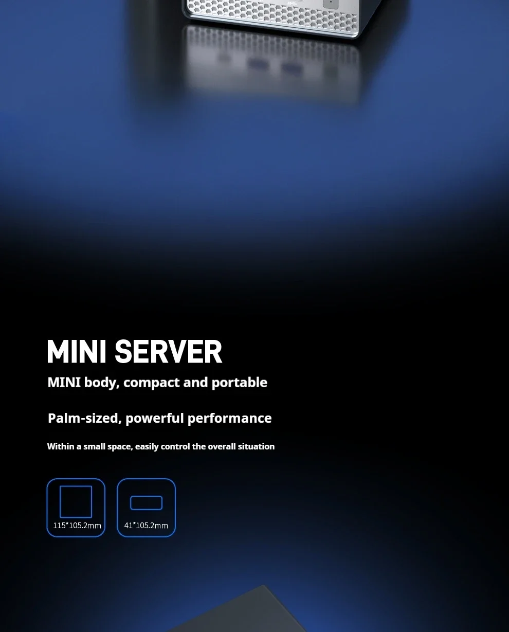 MAIYUNDA M1S Intel N150 Mini PC NAS Server DDR5 4800 4×M.2 NVMe Dual Intel i226-V 2.5GbE Mini PC Home Server No WiFi No BT